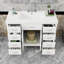 Meuble-lavabo autoportant élégant en bois avec plateau en résine, portes et tiroirs à fermeture en douceur-1423472248