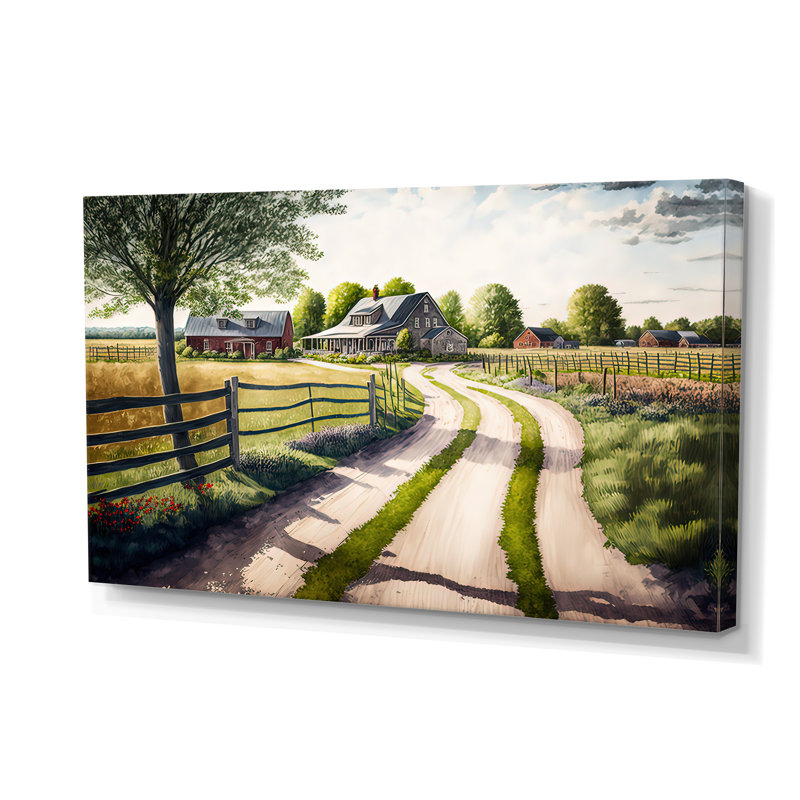 Calm Red Barn In Spring IV - Barn Landscape Art mural