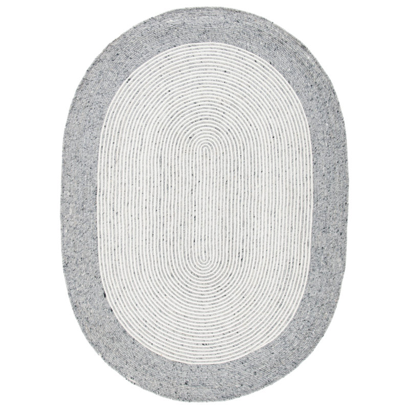 Tapis 60% laine, 40% coton tissé à la main Marcus, Oval 6 pi x 9 pi