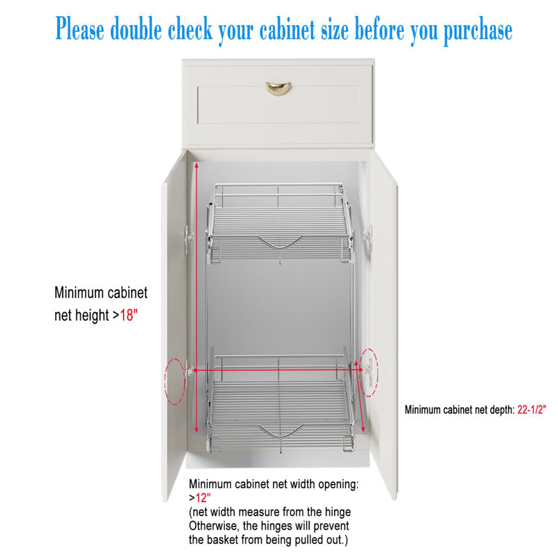 Divon Pull Out Drawer, 15" H x 10.98" W x 20.98" D