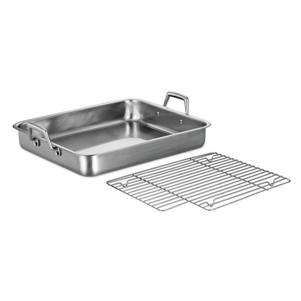 Tramontina Gourmet Tri-Ply Clad Stainless Steel Roasting Pan with Rack - Thumbnail 4