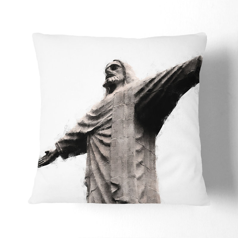Square Cushion, White, 40cm H x 40cm W x 15cm D
