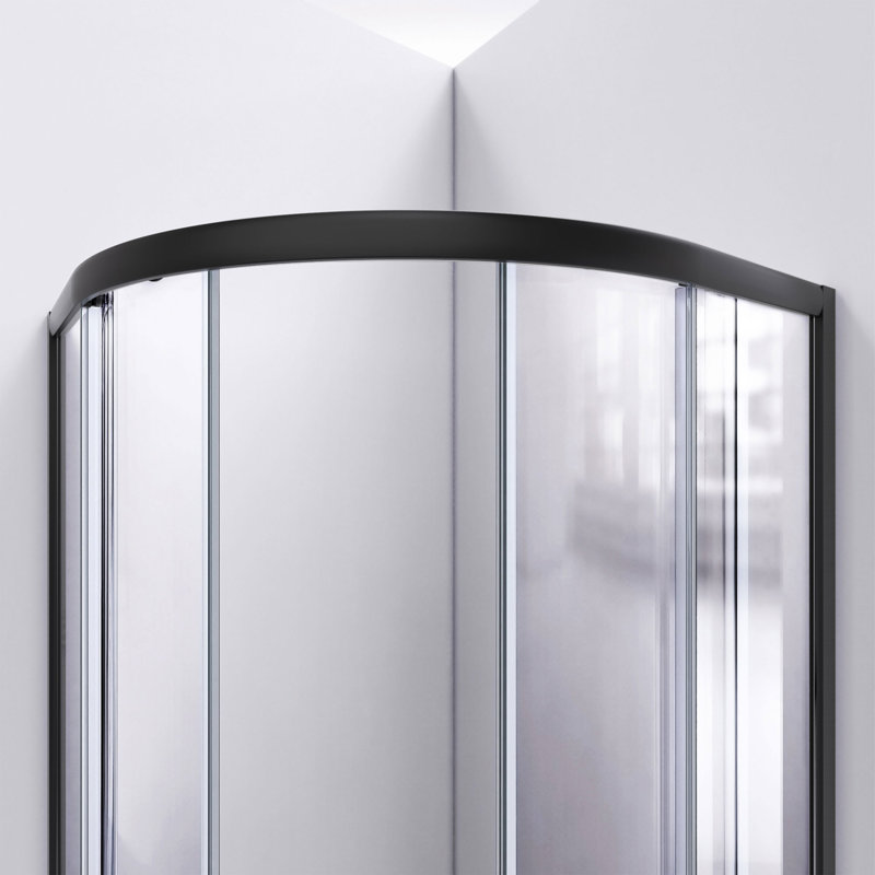Prime 33" Matte Black and Clear Glass Shower Enclosure