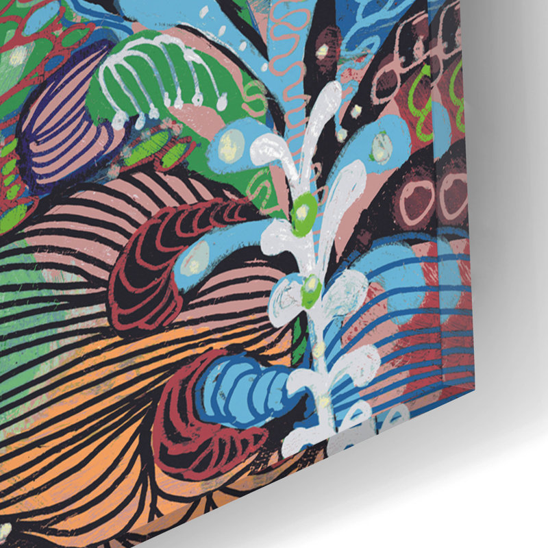 «In The Weeds» par Noemi Ibarz, art mural en verre acrylique, H 16 po x l 12 po x P 0,13 po