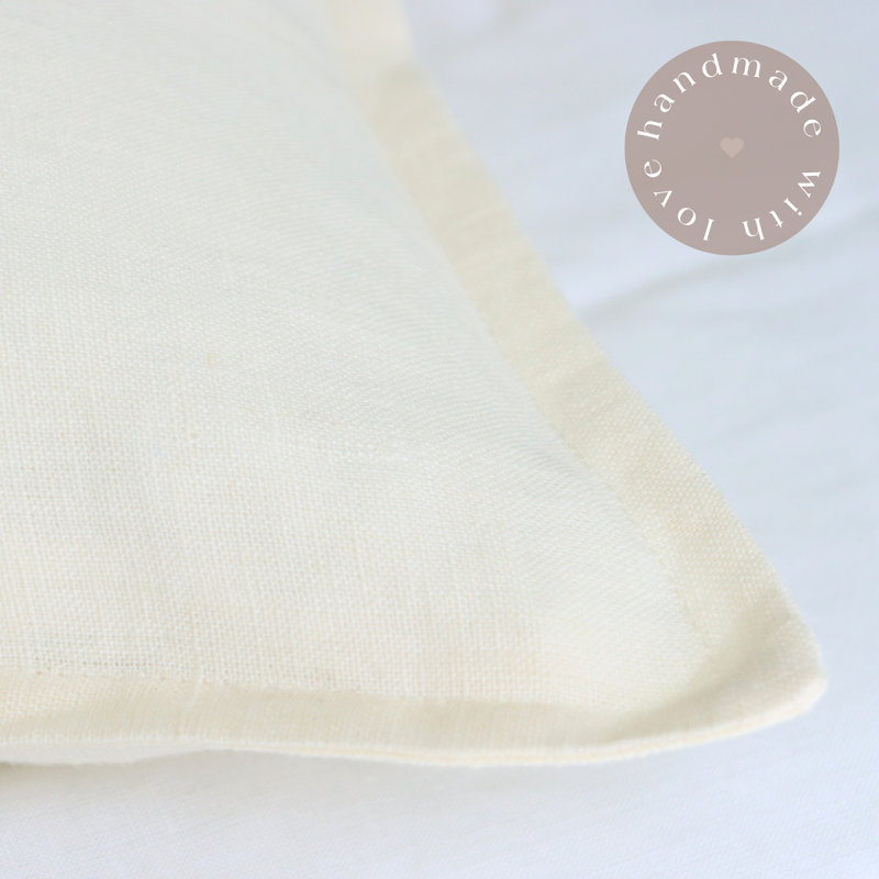 India Chic Buttons Linen Pillow Cover, White, 20" x 20"