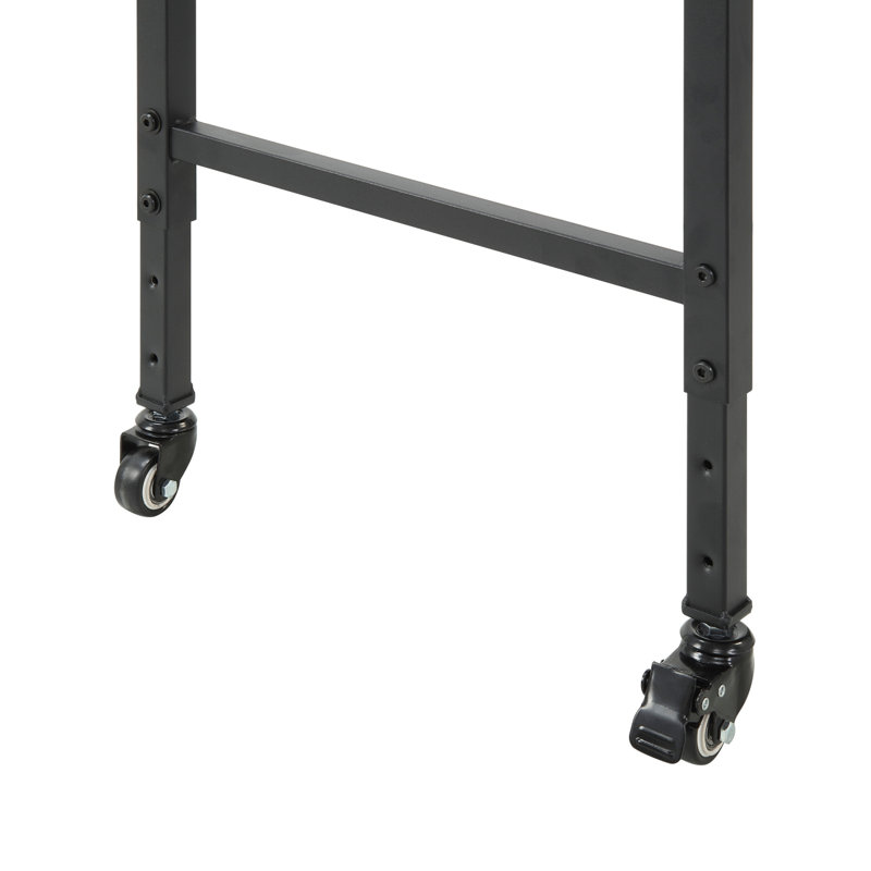 Multipurpose Over The Bed Desk With Adjustable Height, Metal Legs With Casters, Overbed Table 1Pc, Laptop Table For Bed, Breakfast Table