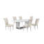 Ensemble de salle à manger rectangulaire en marbre avec chaises en velours L 79 po x l 40 po Zeyad-2104522529-2104622300-2129846888