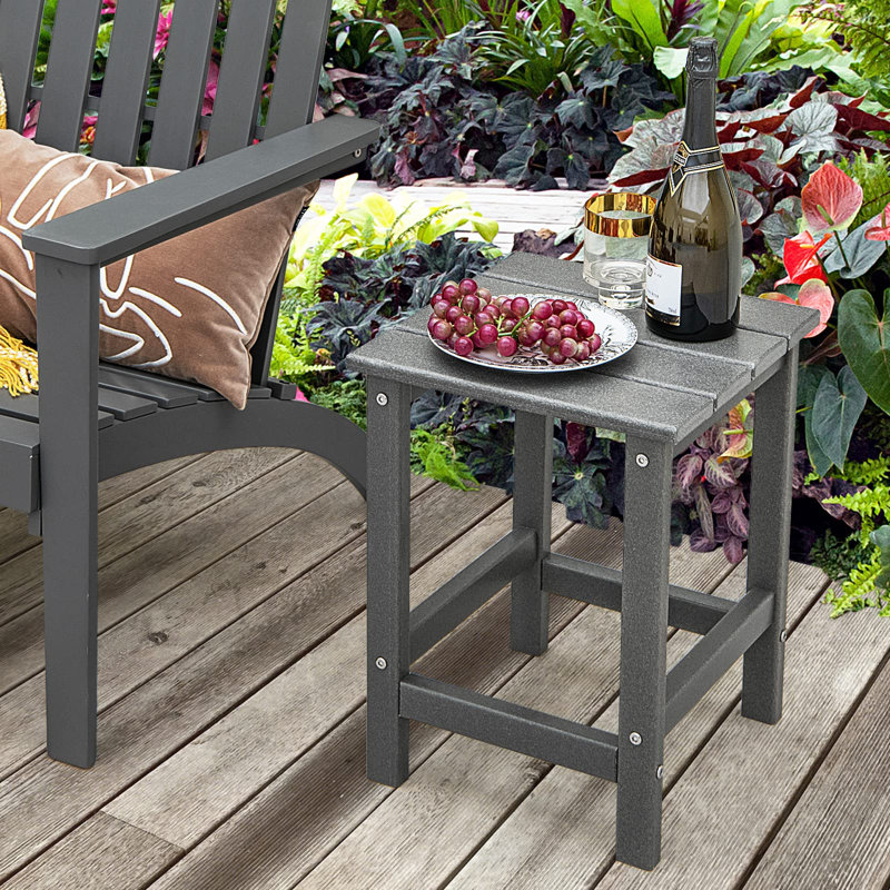 Lanet Square Outdoor Side Table , 36cm cm W 36cm cm D, Grey