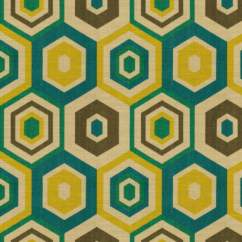 Hexagon Tile - Teal Fabric