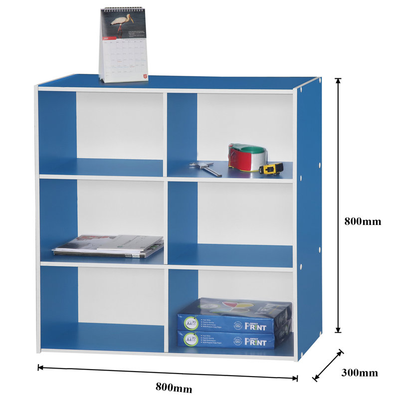 Troiano 80 cm H x 80 cm W Standard Bookcase, Blue