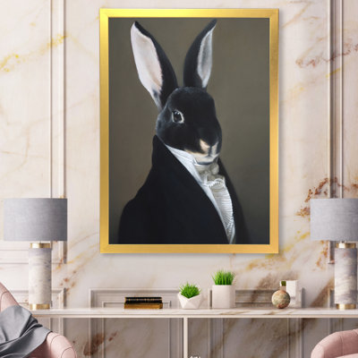 Portrait of a Dressed up Rabbit - Painting on Canvas