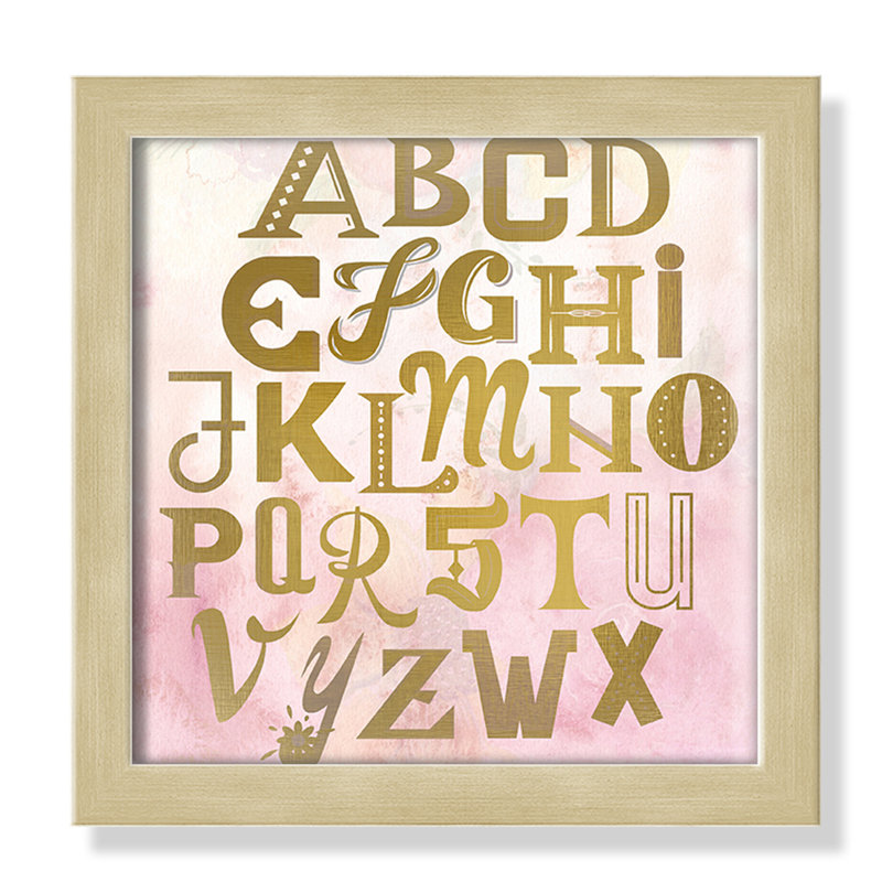 Abc Pink ', impression sur papier, Encadré de boîte champagne, H 8 po x l 8 po x P 1,18 po