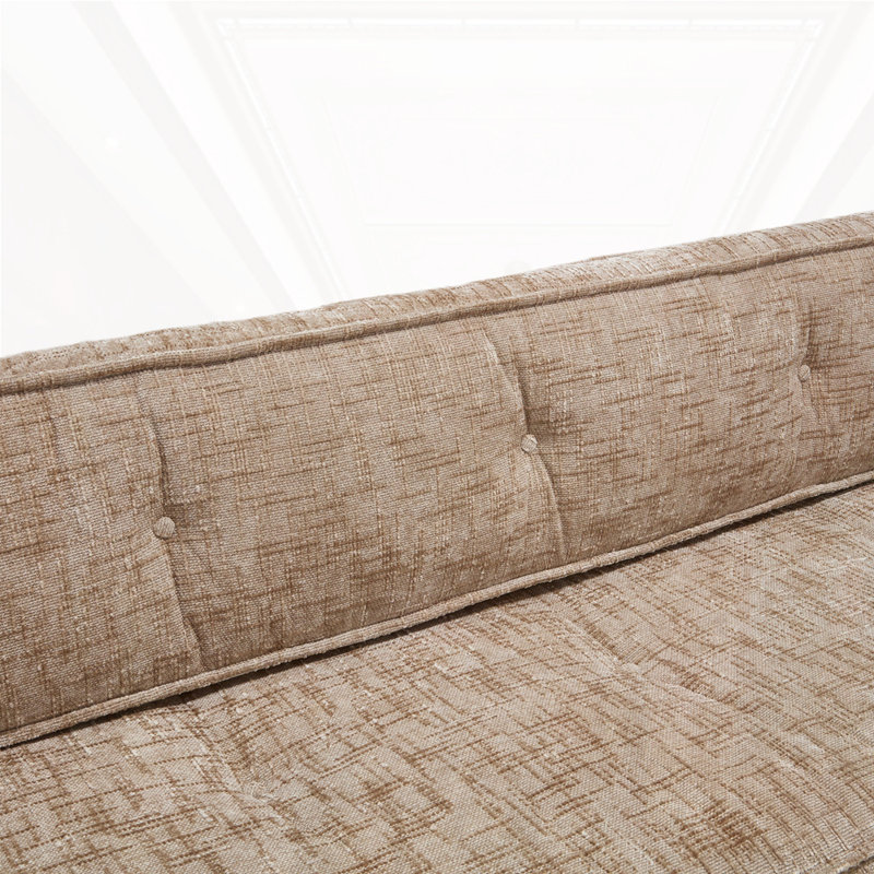 Carrow Modern Compression Chenille Upholstered Boneless Convertible Sofa Bed with Space-Saving Design, Khaki