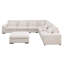 Canapé modulaire en L de 146 po avec repose-pieds mobile et 6 coussins décoratifs en L de 146 po, canapé rembourré en chenille 7 places avec porte-gobelet 2, port USB et boîte de rangement cachée, combinaison de bricolage, pour le salon-109114924