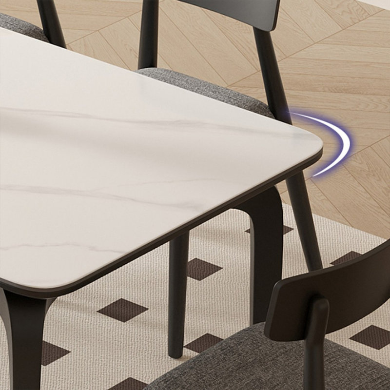 Picture colour Rectangular Sintered Stone tabletop Dining Table, 29.53"H x 55.12"L x 31.5"W