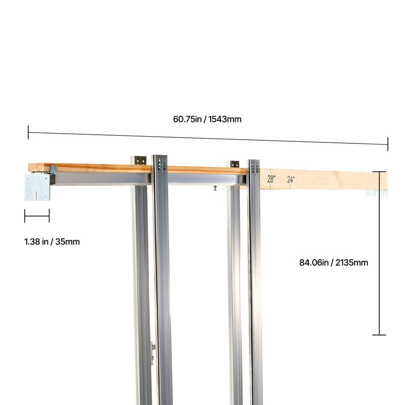 Sliding Pocket Door 5-Lite Frosted Glass Single Sliding Door, 76.2cm x 203.2cm