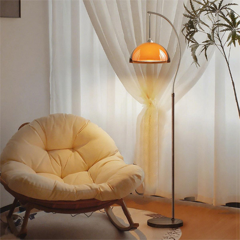 Silver + Nut-brown Acrylic + Iron Free form Floor Lamps