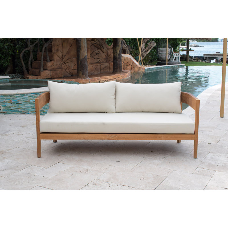 Bali 74'' Teak Outdoor Patio Sofa, Standard