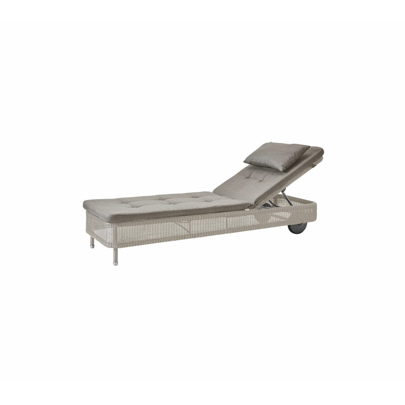 Presley Sunbed With Cushion, Cane-line Natté Taupe, Cane-line Weave Sand