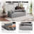 Corduroy Convertible Sofa Bed - Folding Floor Futon Sleeper with Pillows, Boneless Loveseat for Living Room Bedroom, Light Grey-142675251