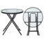 Round Glass Outdoor Bistro Table - 46 cm W 46 cm D