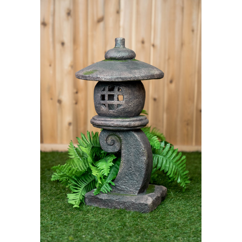 Grey Stone Pagoda Outdoor Hanging Lantern
