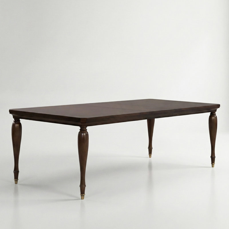 Veney Solid Wood Extendable Rectangular Dining Table With 18" Leaf