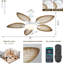Ventilateurs de plafond 52 "à feuilles de palmier tropicales avec lumières et télécommande-131499177
