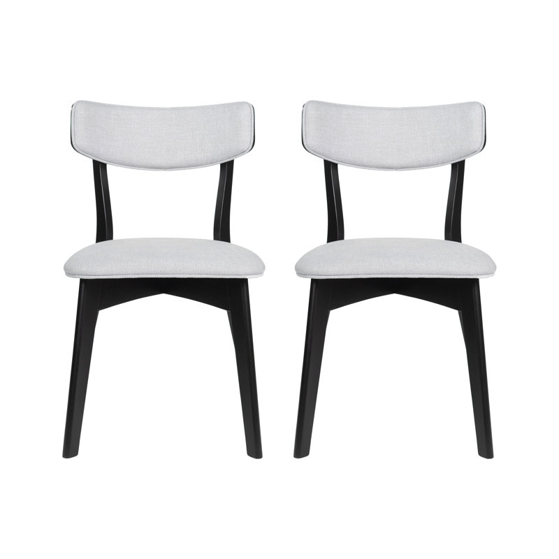 Chaises de salle à manger rembourrées avec dossier courbé et pieds en bois d'hévéa Putnam , Thé vert / chêne, 2