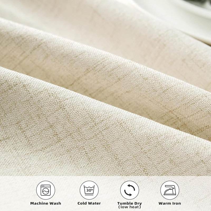 Cooledge Rectangle Solid Linen Textured Tablecloth, 55" Square
