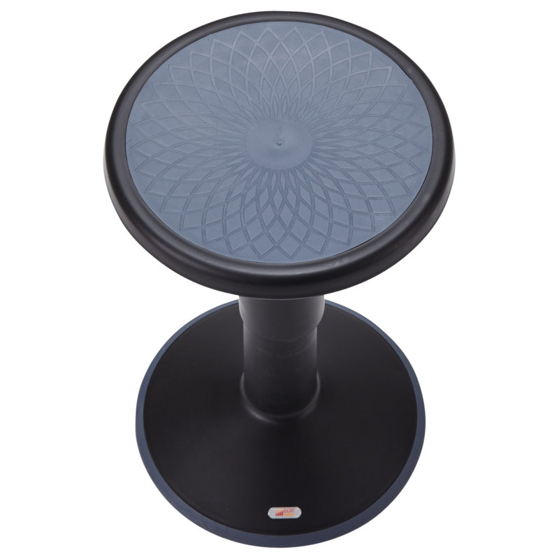 Black Adjustable Height Wobble Stool with Cushioned Seat