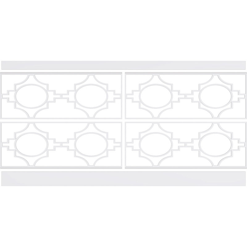 Ensemble de lambris en gypse et PVC, H 44 po x l 94,5 po x P 0,625 po