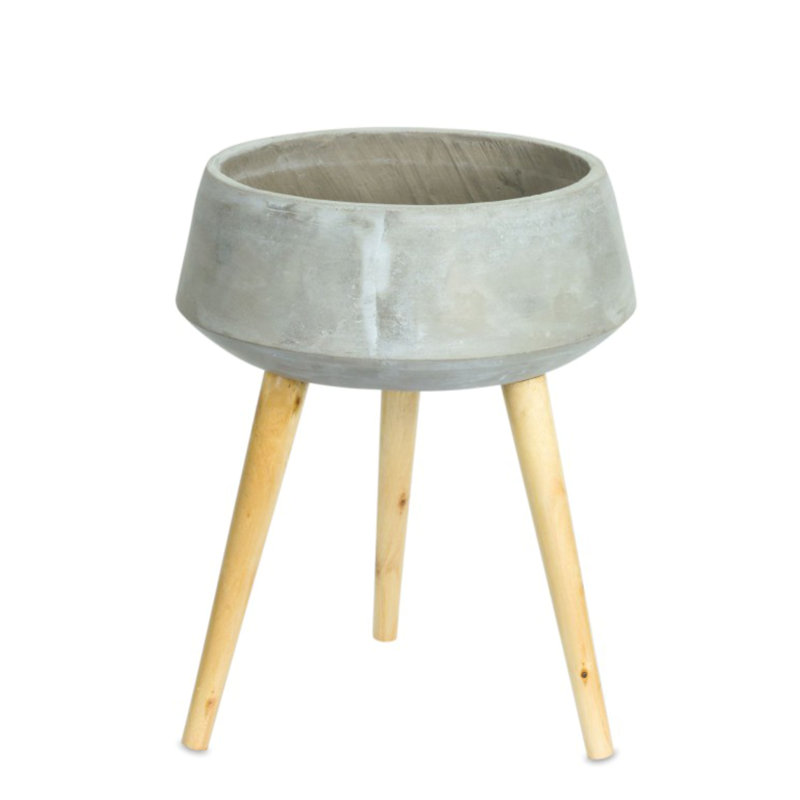 Pot à fleurs en ciment Hassler, H 17,5 po x l 13,25 po x P 13,25 po