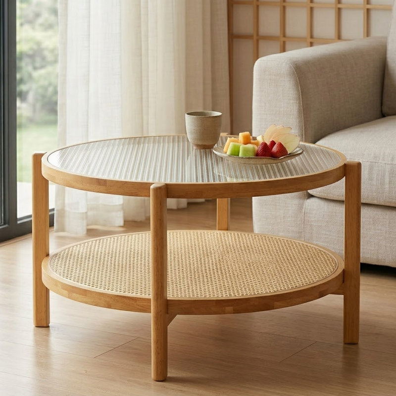 Table basse simple Lizar, Naturel