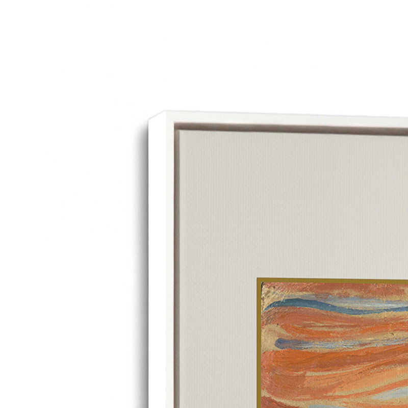Le cri par Edvard Munch, H 48,75 po x l 32,75 po, Cadre flottant blanc opaque