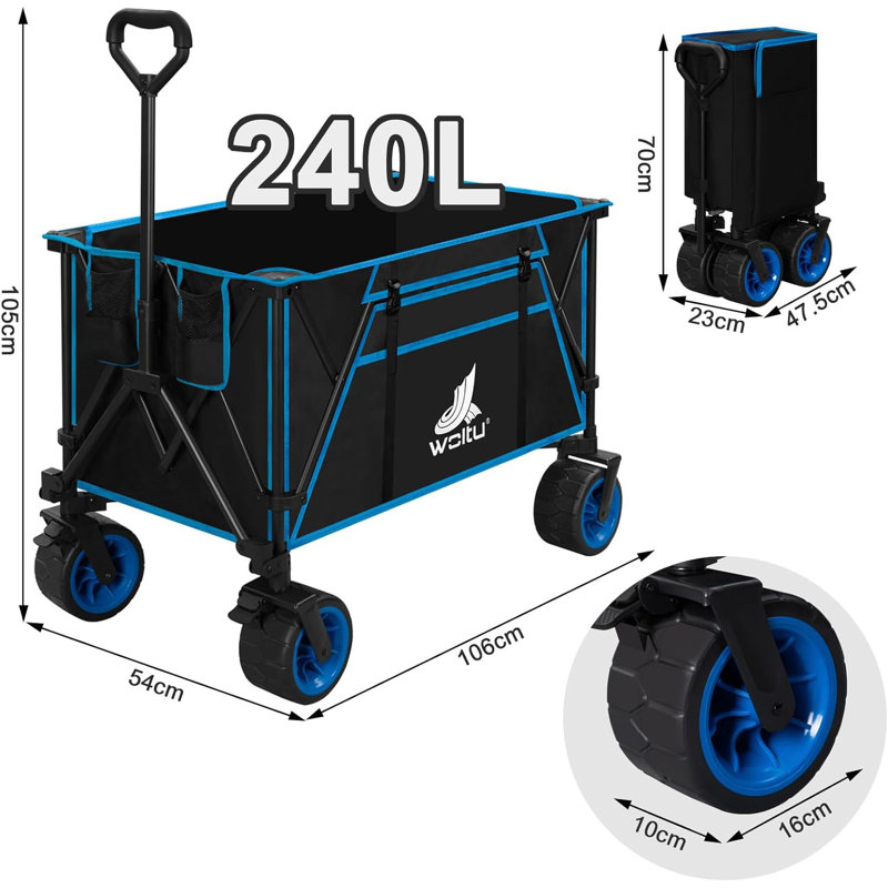 Transport Garden Carts, Black/Blue