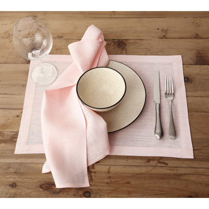 100% Pure Linen Dinner Napkins - Fete, Pink