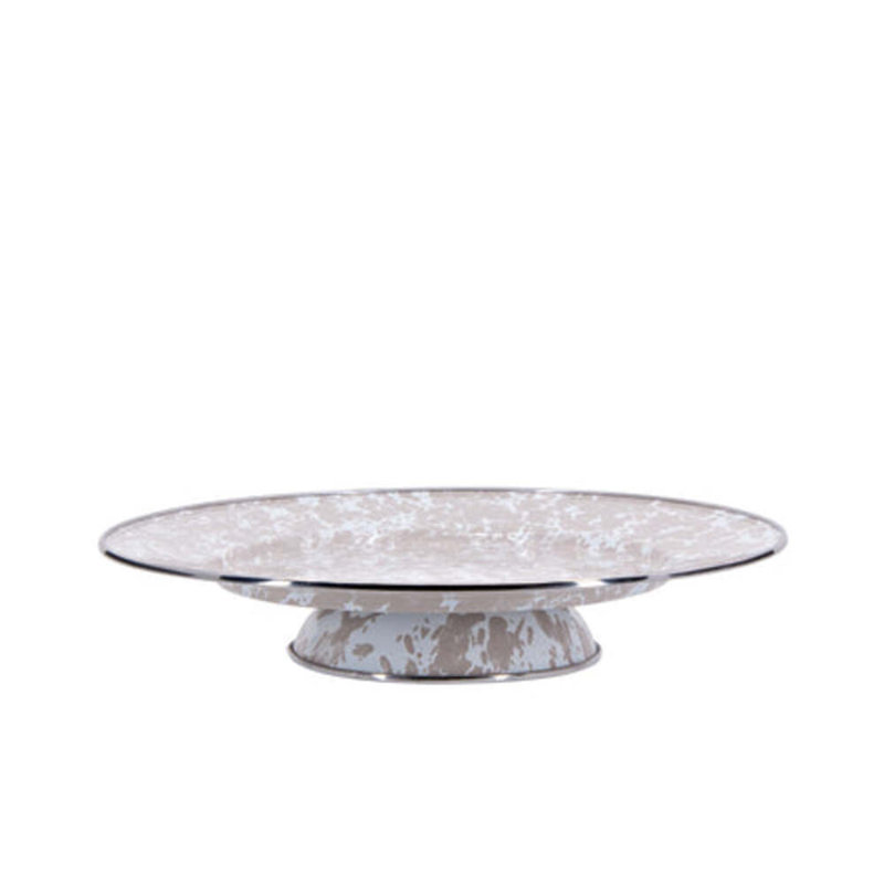 Solid Cake Stand, Taupe Swirl