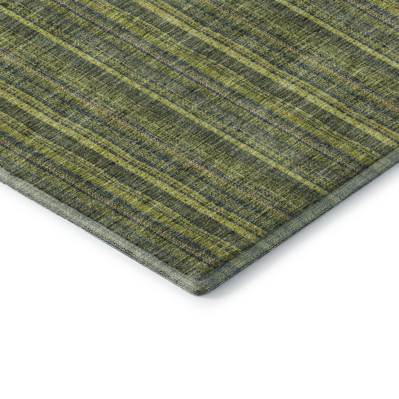 Premium Machine Washable Prisco Olive Rug, Rectangle 8' x 10'