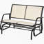 Banc oscillant extérieur pour 2 personnes avec structure en acier thermolaqué, tissu de toile confortable pour le jardin et le patio