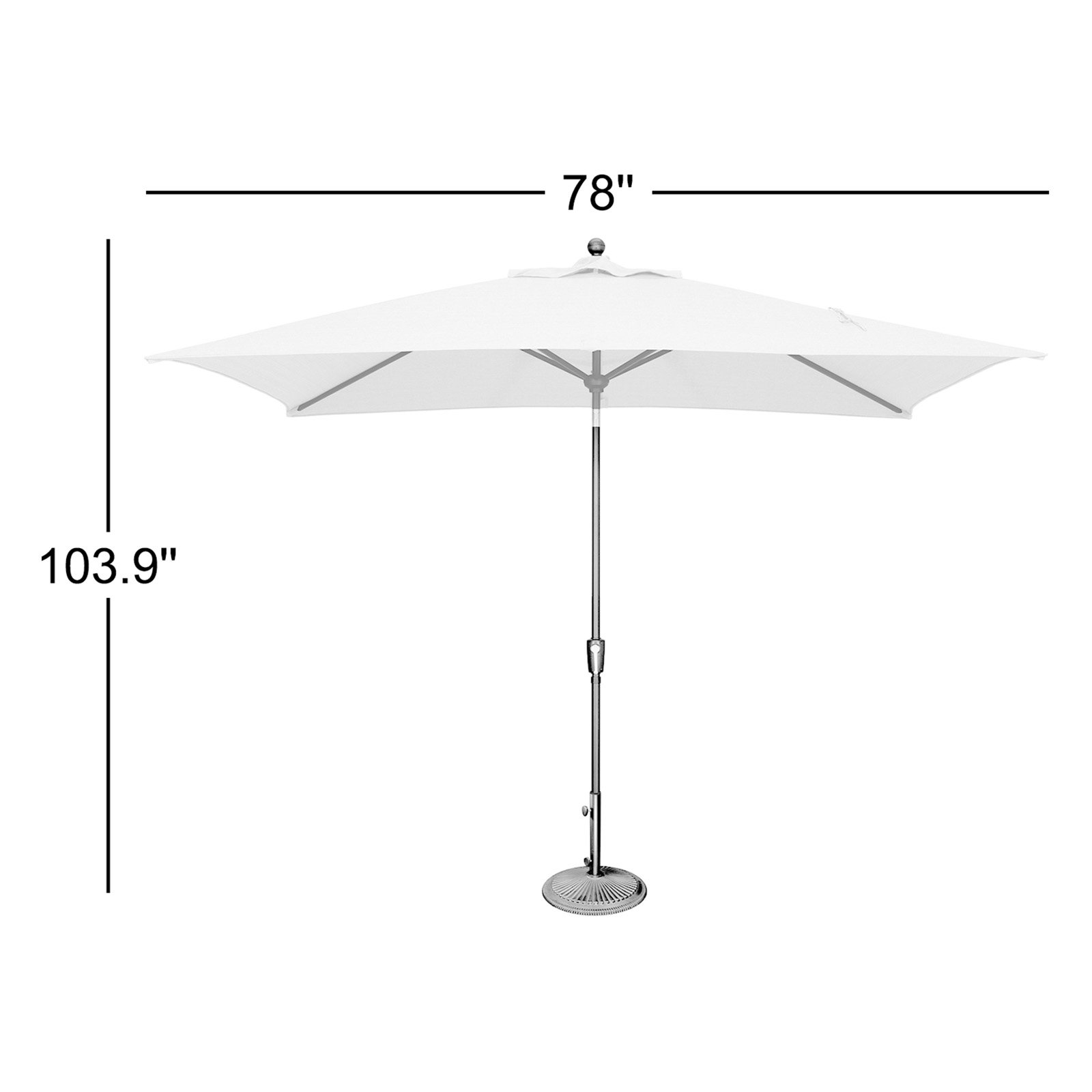Launceston 78'' Outdoor Umbrella, Taupe Solefin, Black