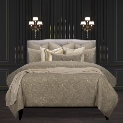 Garden Party Shimmering Floral Duvet Cover Set and Insert