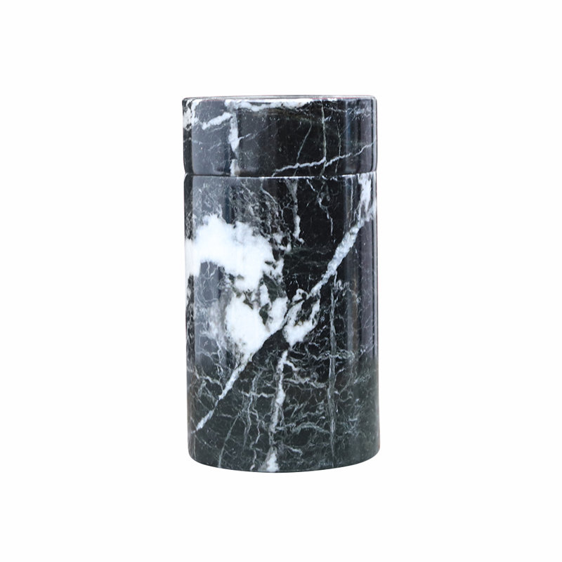 Marble Keepsake Cremation Urn For Ashes, Black
