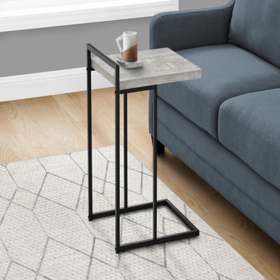 Table d'appoint, en forme de C, bout, côté, collation, stratifié, métal, contemporain, moderne