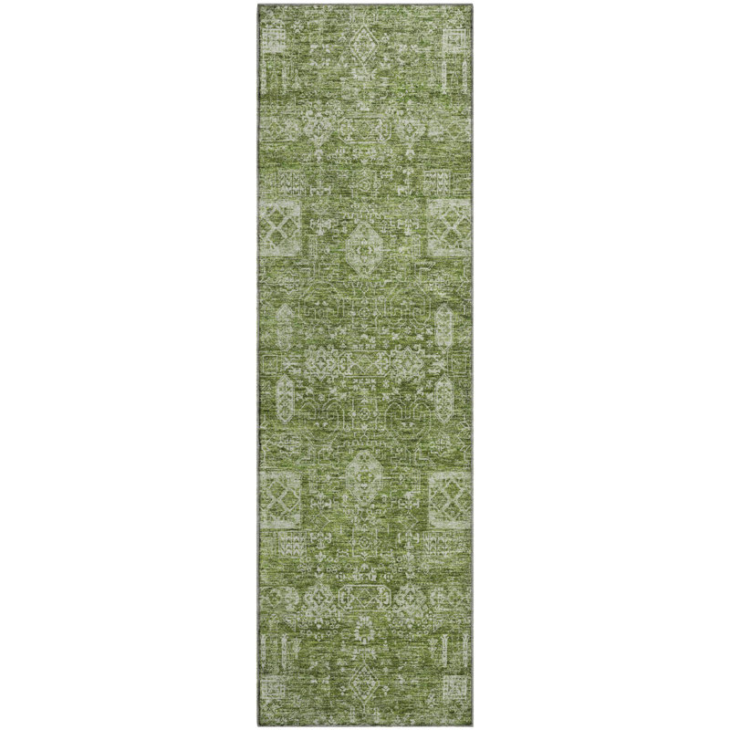 Premium Machine Washable Cerrito Aloe Rug, Runner 2'3" x 7'6"