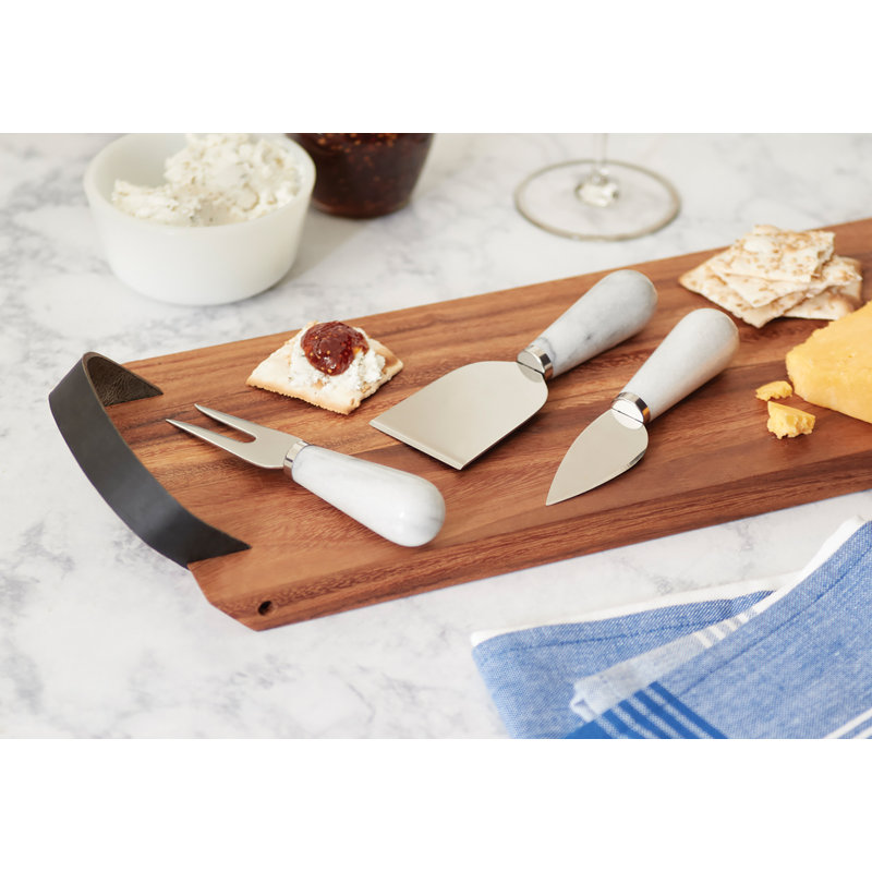 Fox Run Brands Premium 3-Piece White Marble Cheese Knife Set