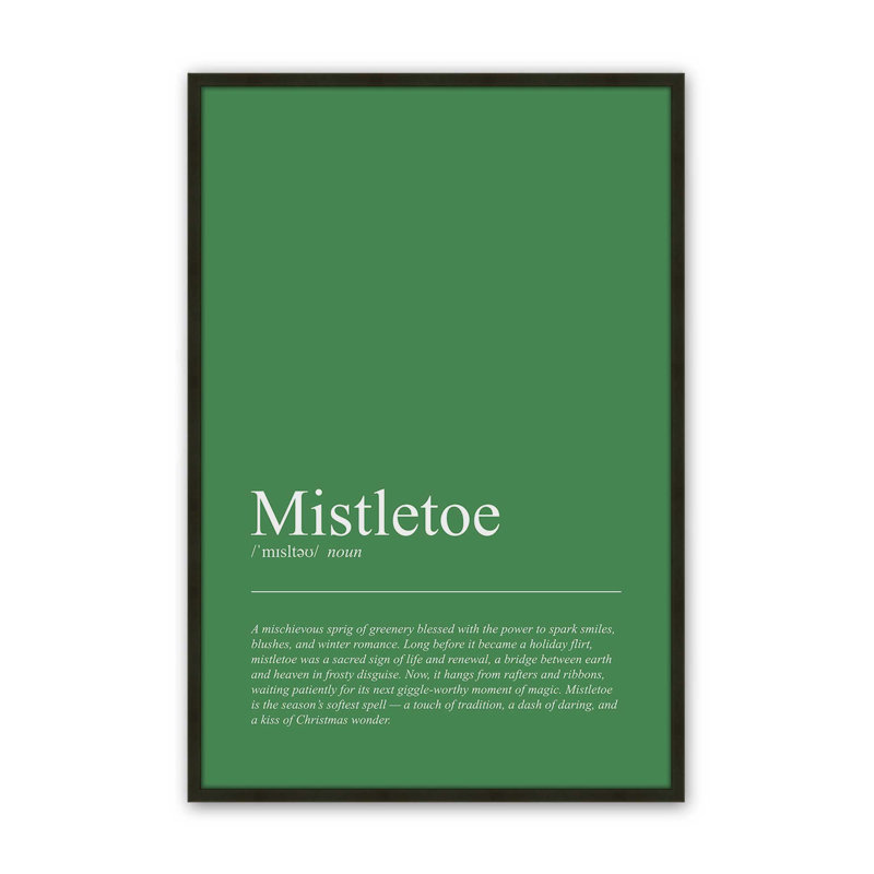 Under the Mistletoe, reproduction d'art, 12 po x 16 po, Noir satiné