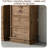 Rustic Glass-Door Narrow Cabinet, Three Drawers