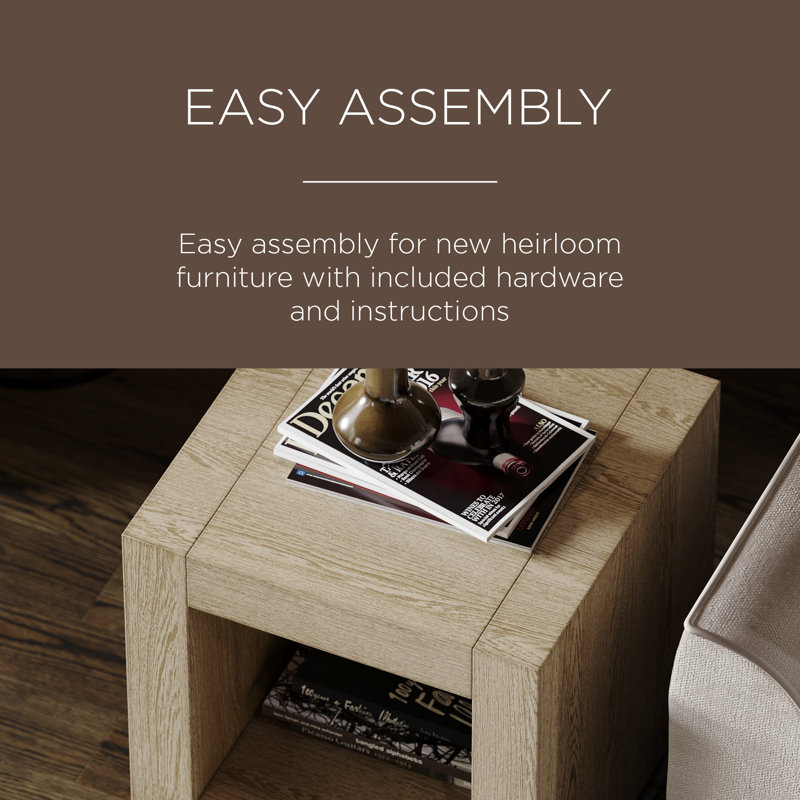 Artemis Refined Grey Wooden Side Table with Shelf Storage