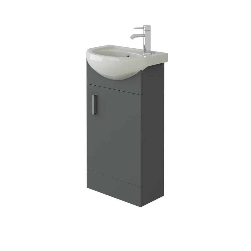 VeeBath Petite 420mm Unit and basin - Anthracite Gloss